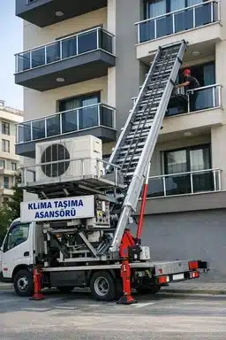 İzmir klima taşıma asansörü ile yüksek kat taşıma